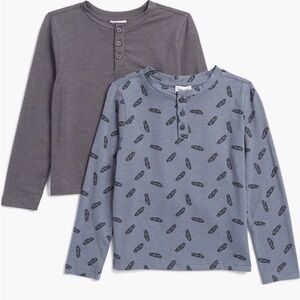 Splendid Kids Long Sleeve Henley Shirts - Charcoal and Slate NWOT